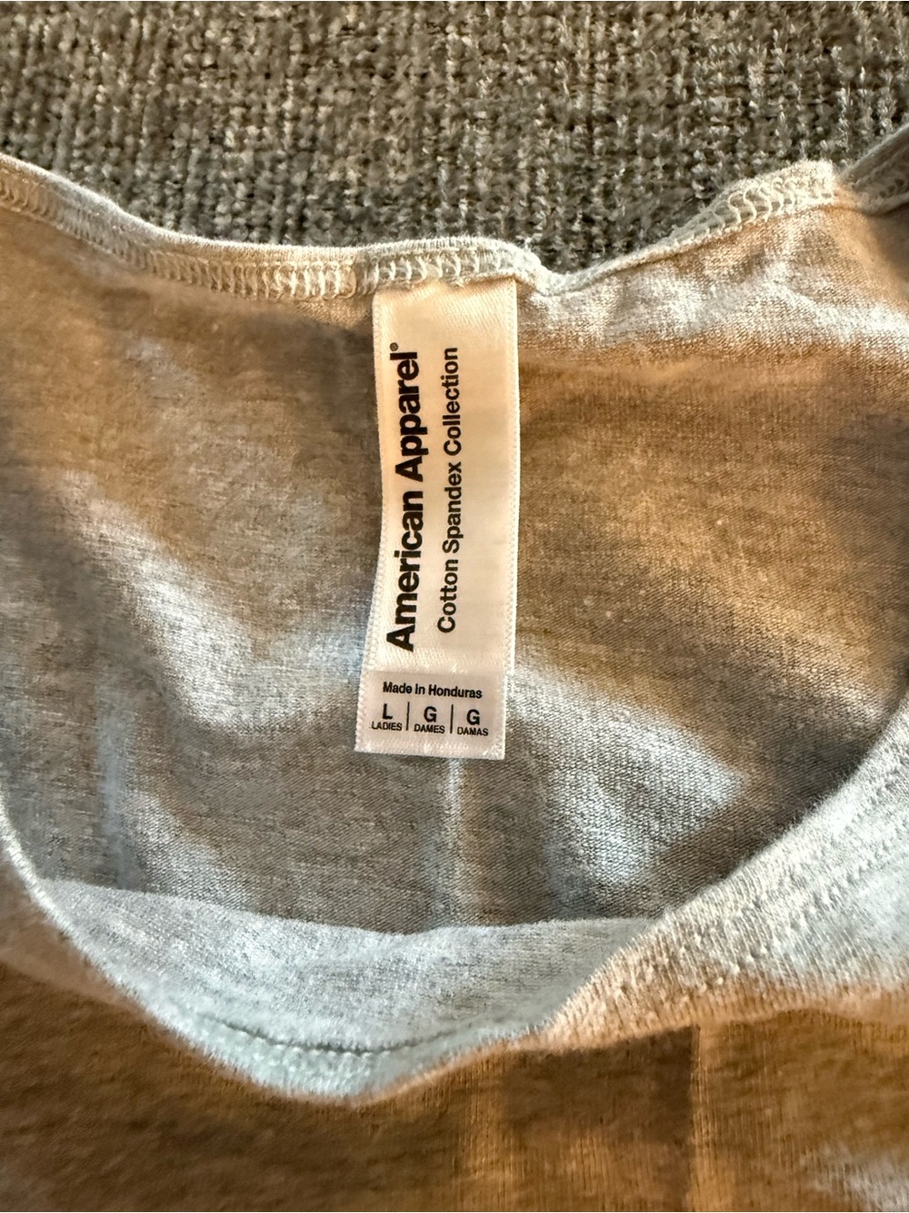 American Apparel Light Gray Cropped High Neck Tank - Picture 2 of 3
